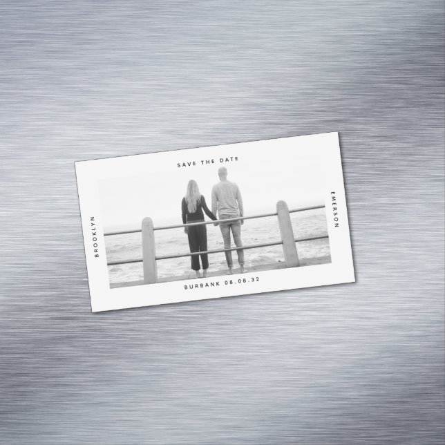 BUDGET Photo Wedding Save The Date Magnetic Business Card (In Situ)