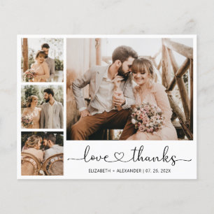Budget Photo Wedding Thank You Heart Script Card