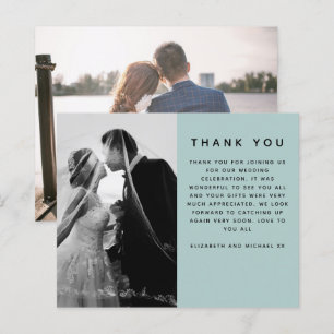 BUDGET Photo Wedding Thank You Modern Sage Simple