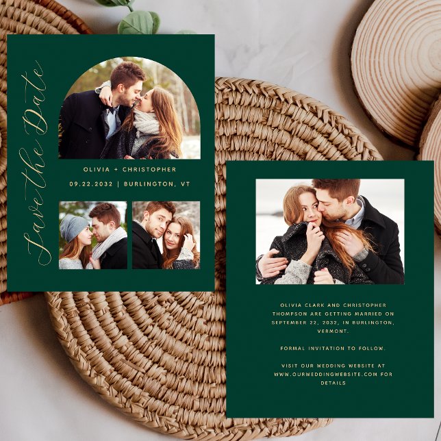 Budget Photos Arch Emerald Gold Save the Date (Creator Uploaded)