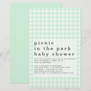 Budget Picnic Park Baby Shower Green Gingham