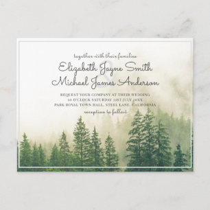 Budget Pine Trees Wedding Invitations Forest