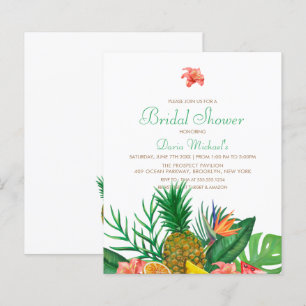 Budget Pineapple Hawaiian Bridal Shower Invitation