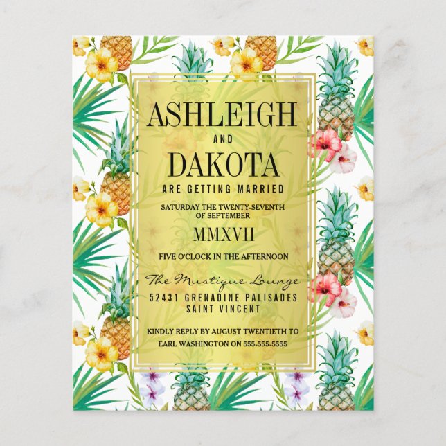 Budget Pineapple & Hibiscus Destination Wedding (Front)
