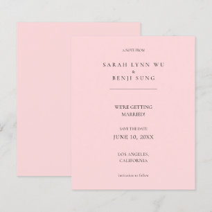 Budget Pink B Minimalist Mod 2V2 Save the Date