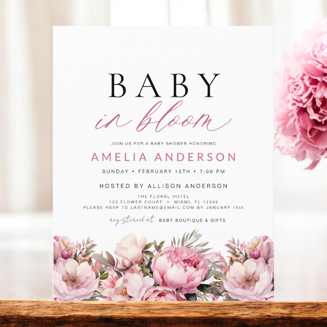 Budget Pink Baby in Bloom Baby Shower Elegant (Creator Uploaded)