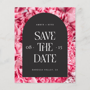 Budget Pink Black Floral Arch Modern Save The Date