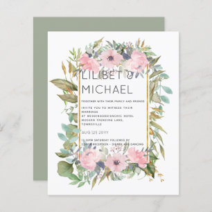 BUDGET Pink Blush Floral Sage Greenery Wedding