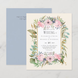 BUDGET Pink Blush Floral Sage Greenery Wedding