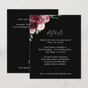 Budget Pink & Burgundy Floral 7 Details - Black