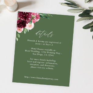 Budget Pink & Burgundy Floral 7 Details - Green Flyer