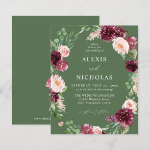 Budget Pink & Burgundy Floral 7 Wedding - Green