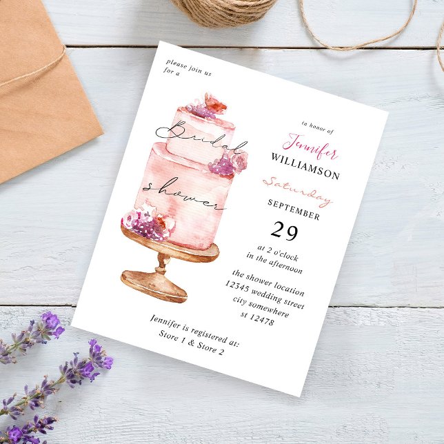 Budget Pink Cake Bridal Shower Flyer (Creator Uploaded)