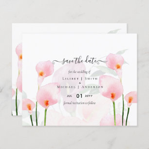 BUDGET Pink Calla Lily Wedding Save Date QR Code
