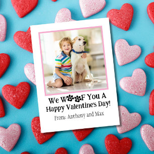 Budget Pink Dog Photo Classroom Valentine's Day Card