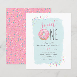 Budget Pink Doughnut Sprinkle Sweet 1st Birthday