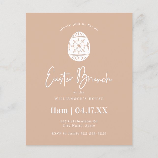 Budget Pink Egg Easter Brunch Invitation (Front)