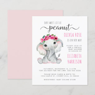 Budget Pink Elephant Virtual Baby Girl Shower