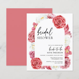 Budget Pink Floral Arch Bridal Shower