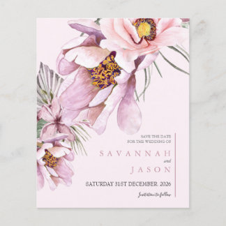 Budget Pink Floral Bloom Wedding Save The Date