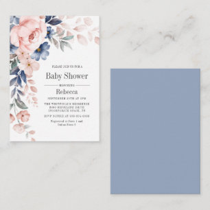 Budget Pink Floral Botanical Baby Shower Invite