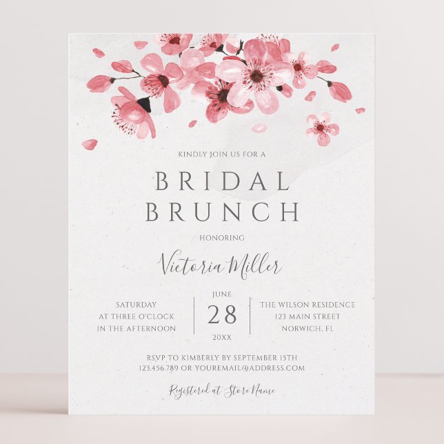 Budget Pink Floral Cherry Blossom Bridal Brunch (Creator Uploaded)