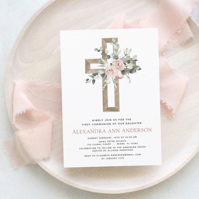 Budget Pink Floral First Holy Communion (Creator Uploaded)