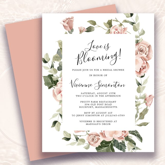 Budget Pink Floral Love is Blooming Bridal Shower (Creator Uploaded)