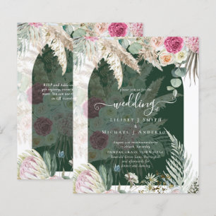 BUDGET Pink Floral Pampas Grass Wedding