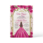 BUDGET Pink Floral Princess Gold Quinceanera