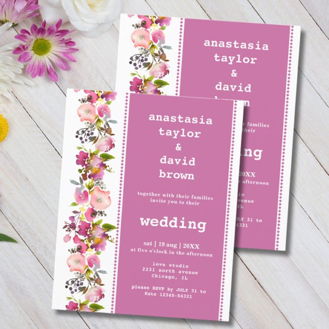 Budget Pink Floral Wedding Invitation (Creator Uploaded)