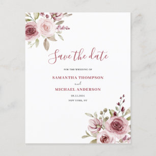 Budget Pink Floral Wedding Save The Date