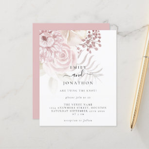 Budget Pink Florals Informal Script Wedding