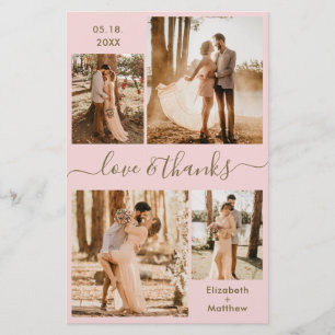 Budget Pink Gold Collage Wedding Thank You Flyer