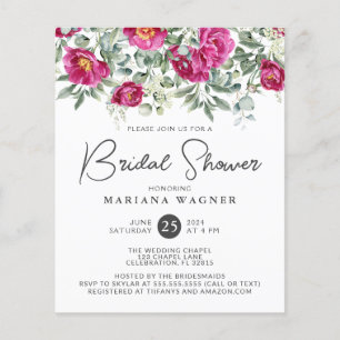 Budget Pink Green Flowers on Sage Bridal Shower