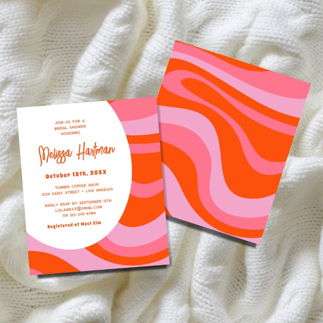 Budget Pink Groovy Bridal Shower Invitation Flyer (Creator Uploaded)