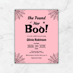 Budget Pink Halloween Bridal Shower Invitation    