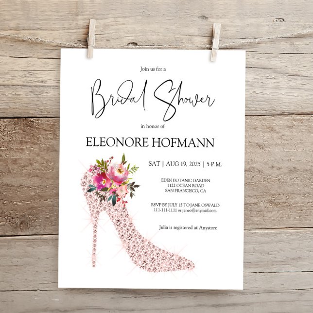Budget Pink High Heels Bridal Shower Invitation (Creator Uploaded)