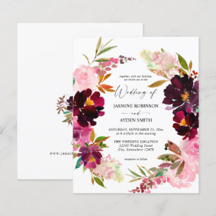 Budget Pink- Hot Blush & Purple Floral Wedding
