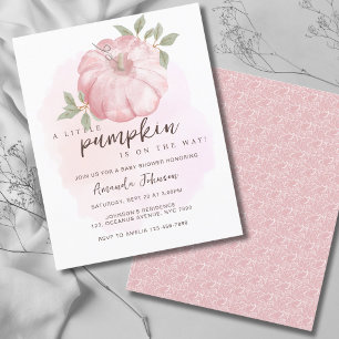 Budget Pink Little Pumpkin Autumn Fall Baby Shower