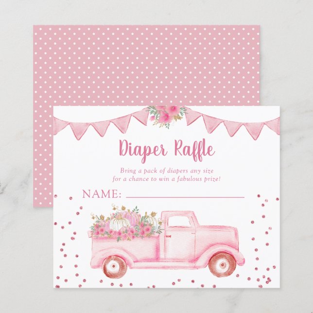 Budget Pink Little Pumpkin Diaper Raffle (Front/Back)