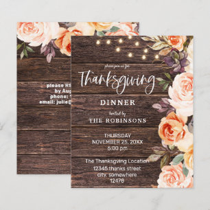 Budget Pink & Peach Floral w Lights Thanksgiving