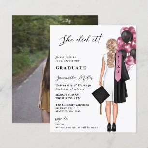 Budget Pink Photo She Did It Graduation