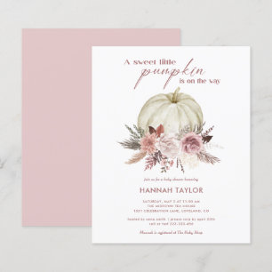 Budget Pink Pumpkin Girl Baby Shower Invitation