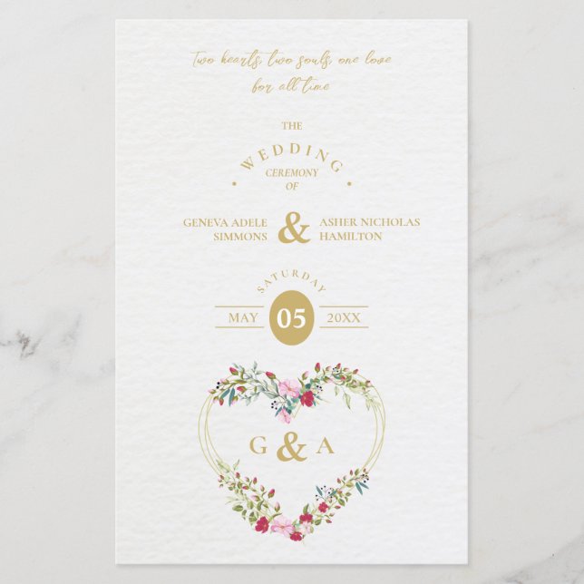 Budget Pink & Red Shades Heart Romantic Botanical (Front)