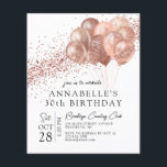 Budget Pink Rose Gold Glitter Balloon Birthday<br><div class="desc">Glam Blush Pink Rose Gold Glitter Balloon Birthday Invitation</div>
