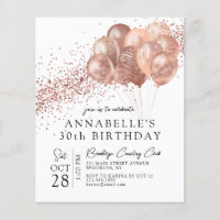 Budget Pink Rose Gold Glitter Balloon Birthday