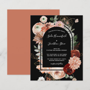 Budget Pink Terracotta Floral Wedding Invitation