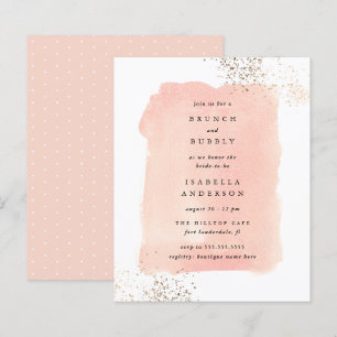 Budget Pink Watercolor Brunch Bubbly Bridal Shower