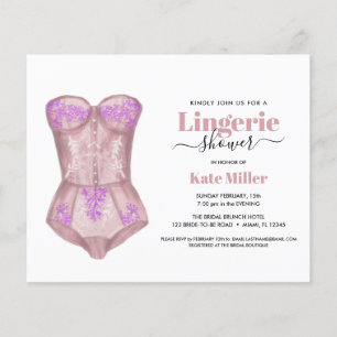 BUDGET Pink White Bustier Lingerie Bridal SHOWER